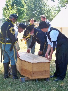 The coffin is closed